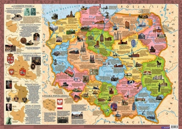 Kort Over Polen Plakat - Demart Plakater  - 9788379127634