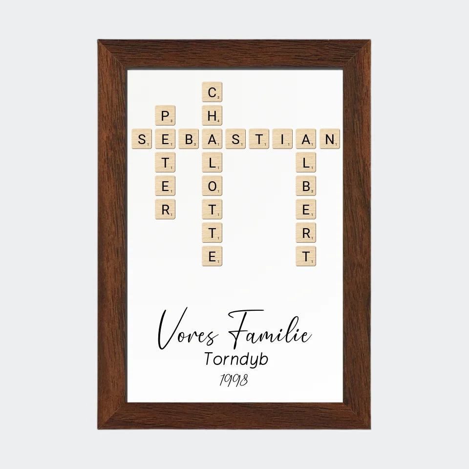 Mørk Eg Scrabble Plakat 10x15 Mørk 10x15 - Teeinblue Plakater