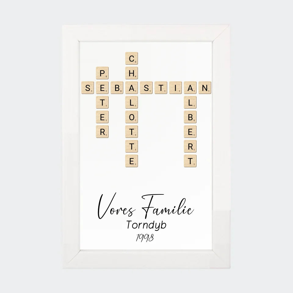 Hvid Scrabble Plakat 10x15 10x15 - Teeinblue Plakater