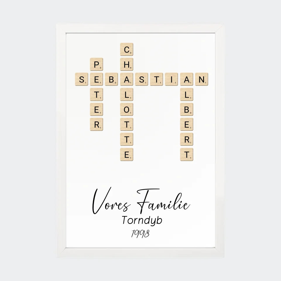 Hvid Scrabble Plakat - Teeinblue Plakater