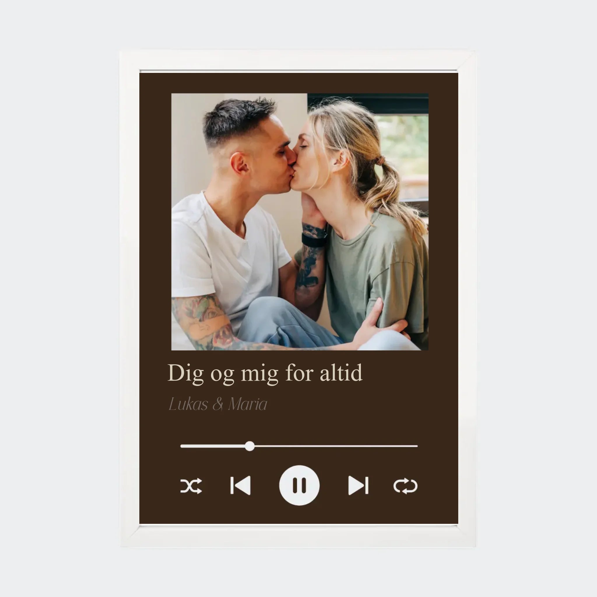 Hvid Plakat Sang Med Eget Billede Tekst - 123unik Plakater