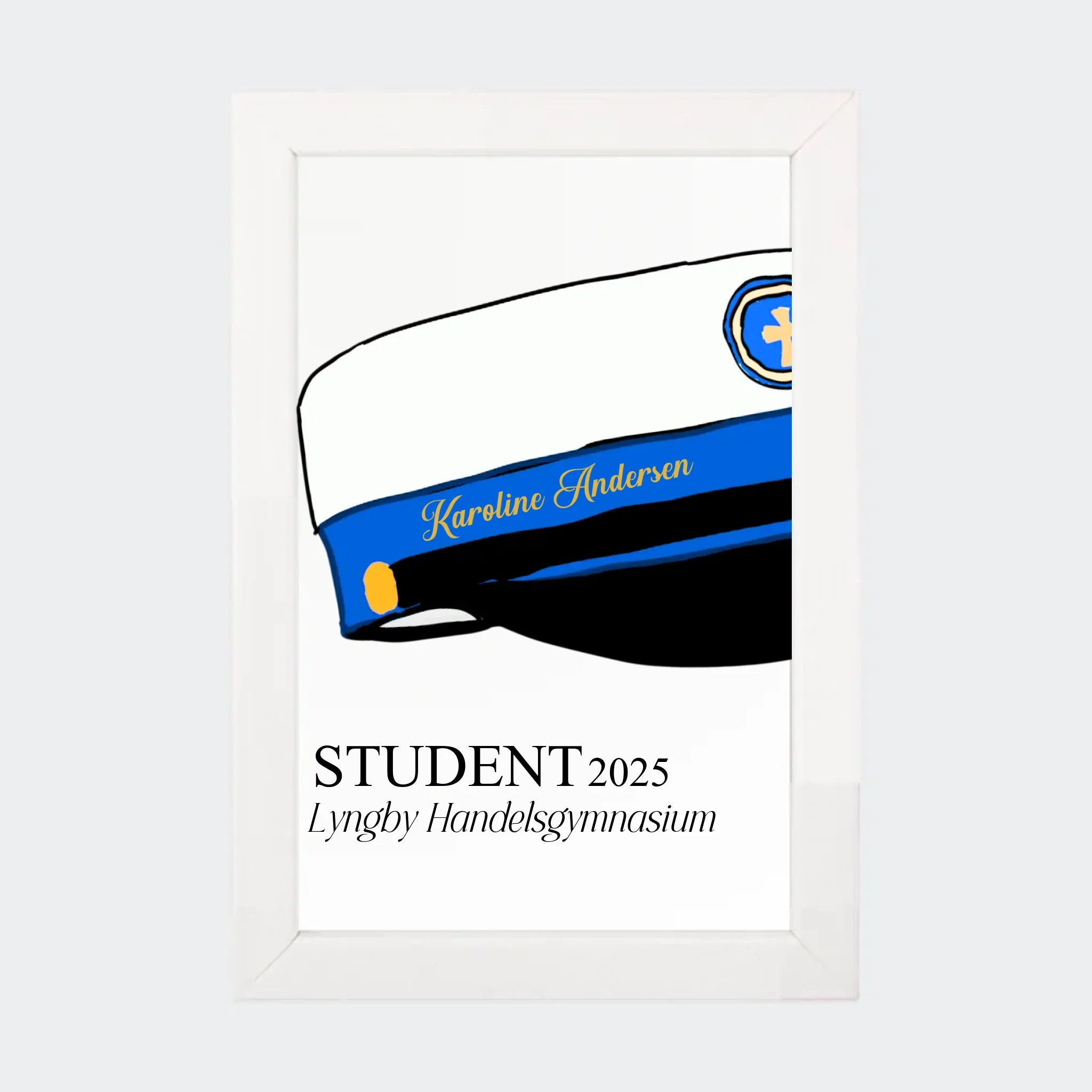 Hvid Plakat Hhx Student 2025 10x15 10x15 - 123unik Plakater