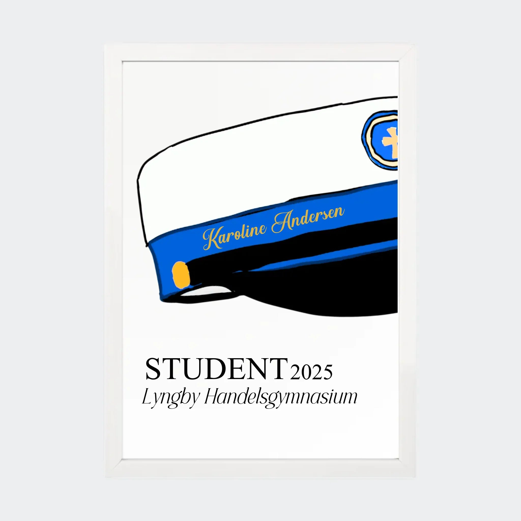 Hvid Plakat Hhx Student 2025 - 123unik Plakater