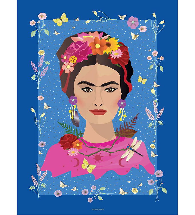Blå Vissevasse Plakat 30x40 Frida Kahlo - Vissevasse Plakater  - 5713138502821
