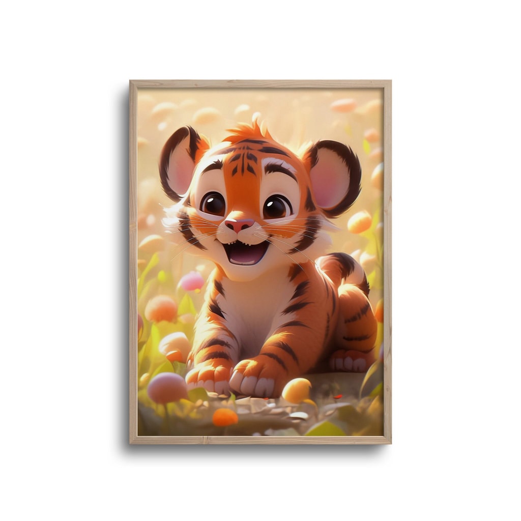 Cute Baby Tiger Eng Plakat - Plakater