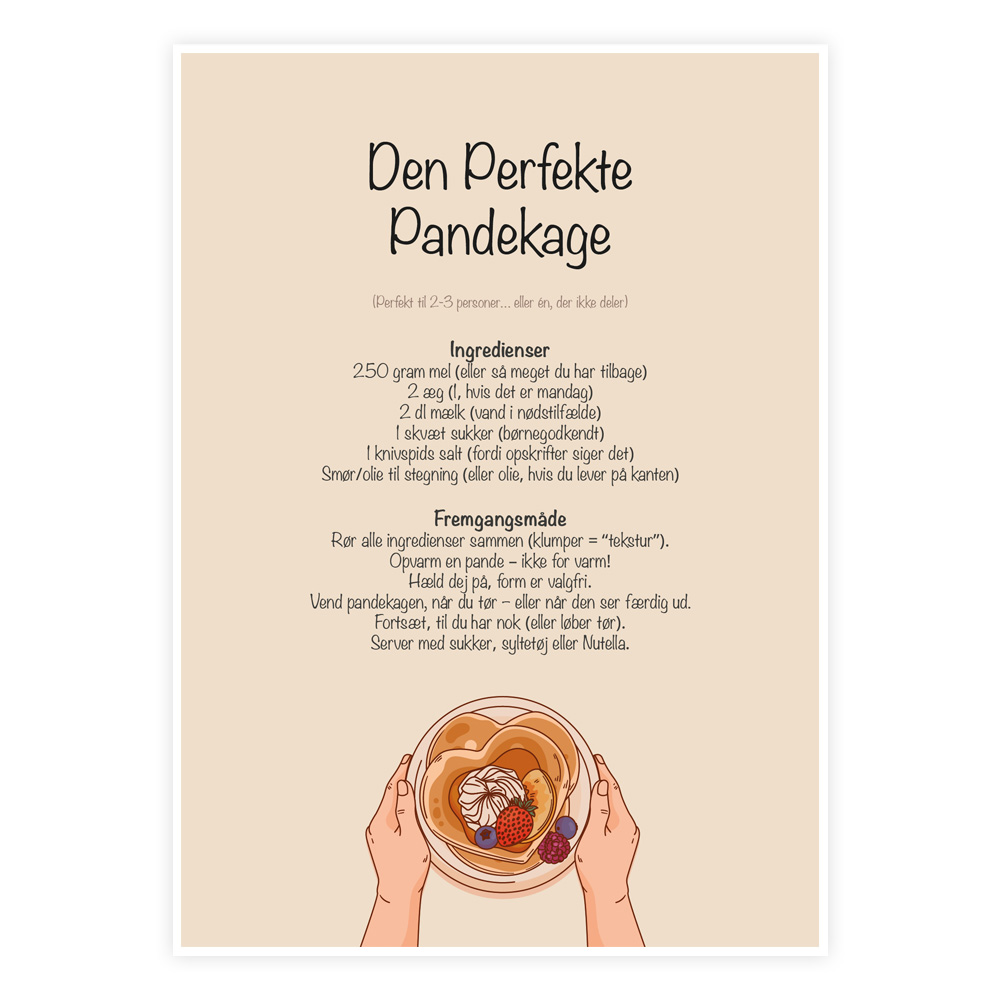 Den Perfekte Pandekage Plakat - Designs.dk Plakater