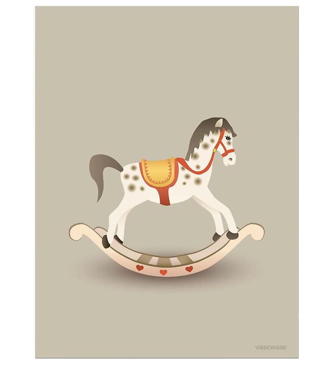 Grå Vissevasse Plakat 30x40 Rocking Horse Lyse - Vissevasse Plakater  - 5713138721420