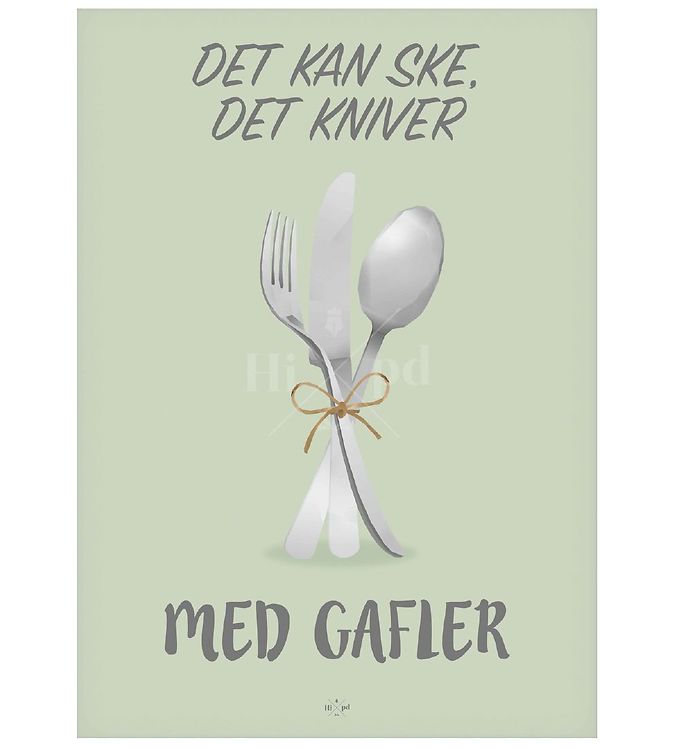 Grøn Hipd Plakat Ske Det Kniver Med Gafler - Hipd Plakater  - 5714460325669