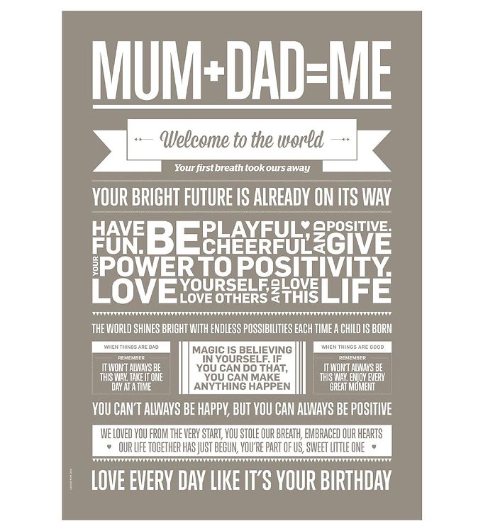 Brun Love Type Plakat Love Typography Mumdad - I Love My Type Plakater  - 5713160000838