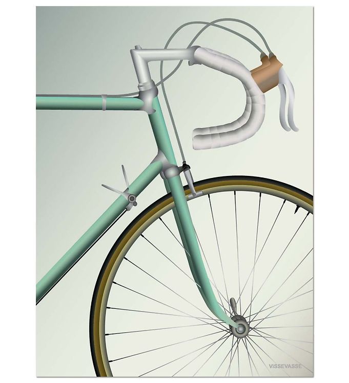 Blå/Grå Vissevasse Plakat 50x70 Racing Bicycle - Vissevasse Plakater  - 5713138500230