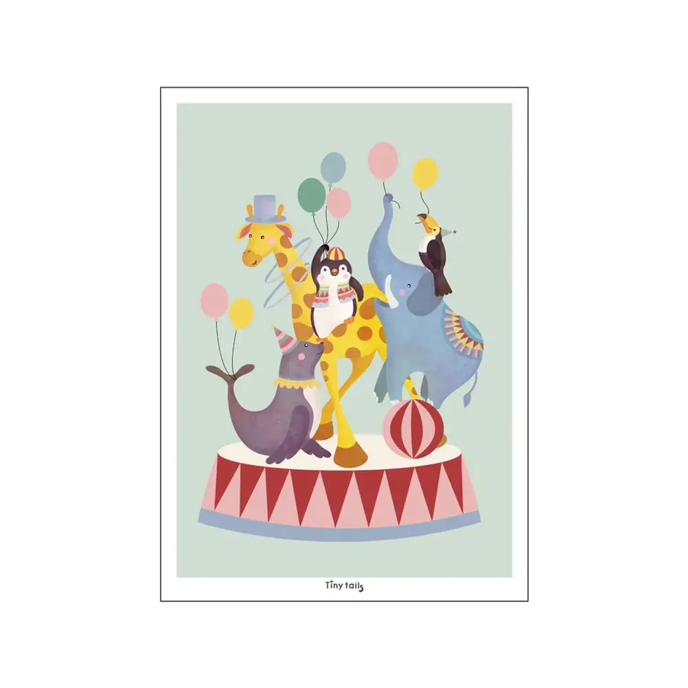 Grøn Plakat Lille Cirkus Børneplakat Lyse - Plakater  - 5713713298385