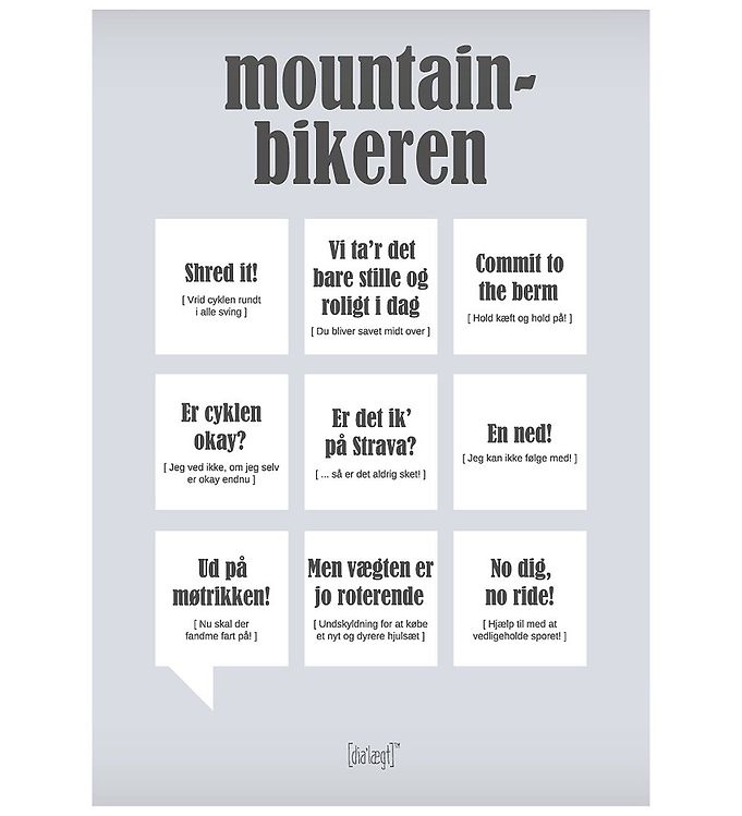 Grå Dialægt Plakat 30x42 Mountainbikeren - Dialægt Plakater  - 5713954661900