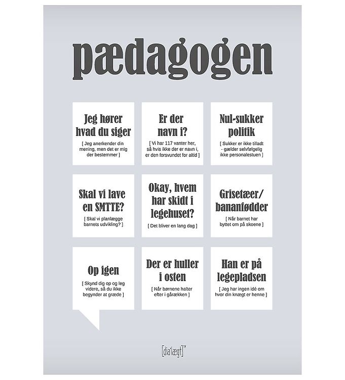 Grå Dialægt Plakat 30x42 Pædagogen - Dialægt Plakater  - 5713954364320