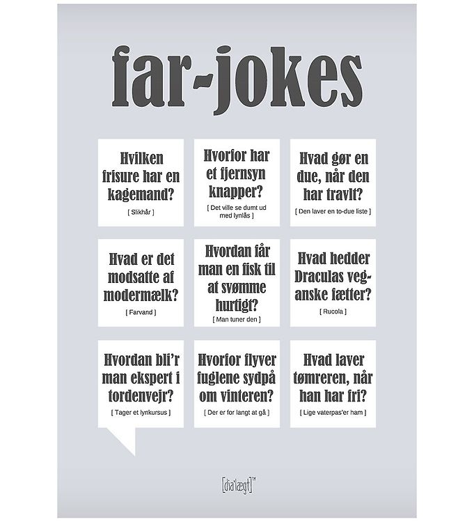 Grå Dialægt Plakat 30x42 Far Jokes - Dialægt Plakater  - 5713954800446