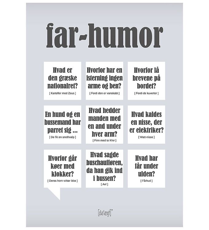 Grå Dialægt Plakat 30x42 Far Humor - Dialægt Plakater  - 5714460342154