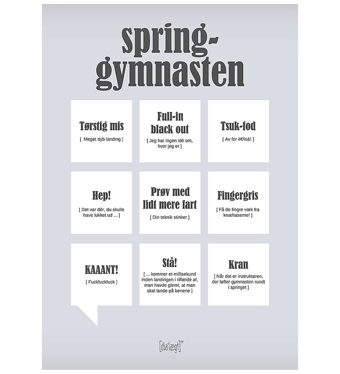 Grå Dialægt Plakat 30x42 Spring Gymnasten - Dialægt Plakater  - 5714460341706
