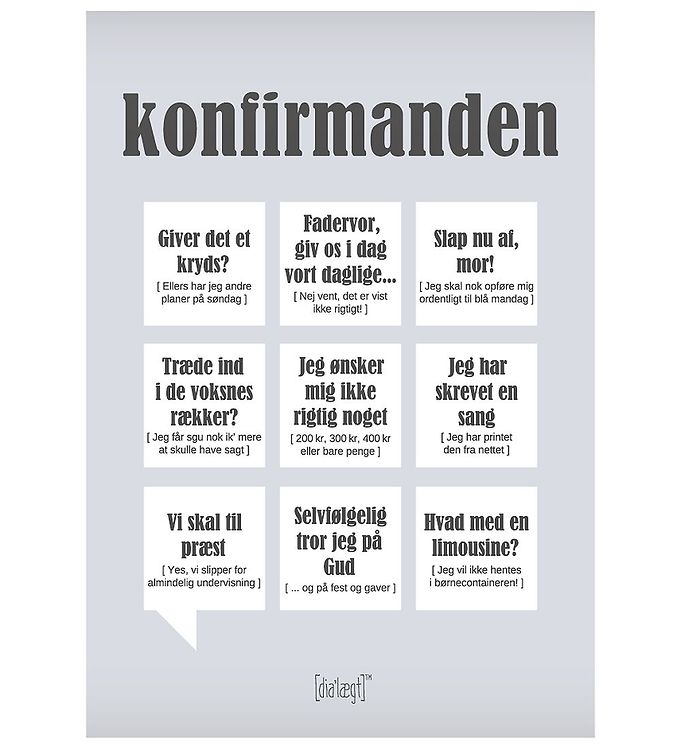 Grå Dialægt Plakat 30x42 Konfirmanden - Dialægt Plakater  - 5713954574460