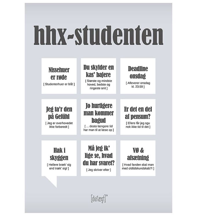 Grå Dialægt Plakat 30x42 Hhx Studenten - Dialægt Plakater  - 5713954395621
