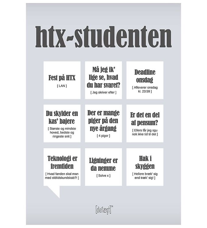 Grå Dialægt Plakat 30x42 Htx Studenten - Dialægt Plakater  - 5713954395270