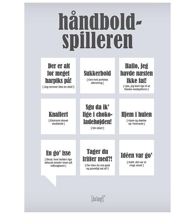 Grå Dialægt Plakat 30x42 Håndbold Spilleren - Dialægt Plakater  - 5713954266389