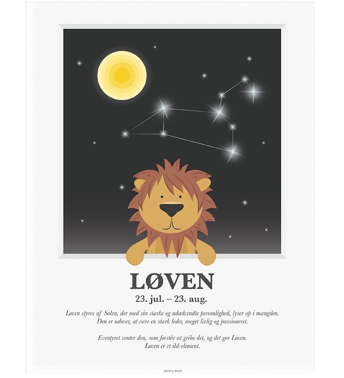 Multifarvet Kids Friis Plakat Stjernetegn Løven - Kids By Friis Plakater  - 5704653004020