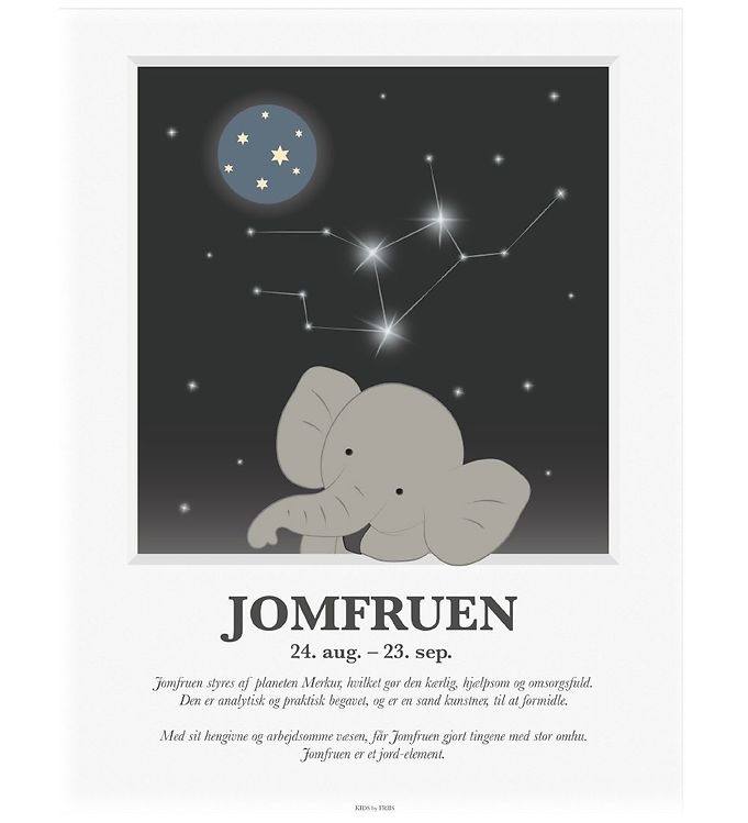 Multifarvet Kids Friis Plakat Stjernetegn Jomfruen - Kids By Friis Plakater  - 5704653004037