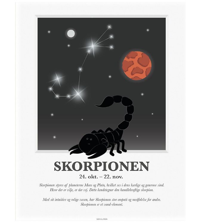 Multifarvet Kids Friis Plakat Stjernetegn Skorpionen - Kids By Friis Plakater  - 5704653004051