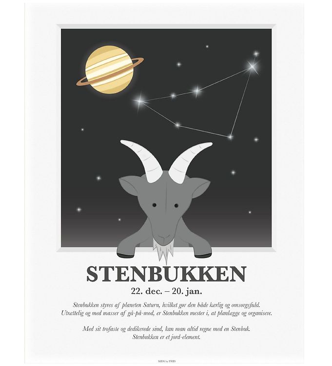 Multifarvet Kids Friis Plakat Stjernetegn Stenbukken - Kids By Friis Plakater  - 5704653004075