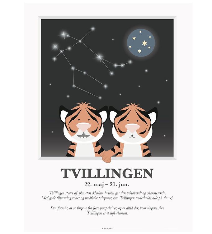 Multifarvet Kids Friis Plakat Stjernetegn Tvilligen - Kids By Friis Plakater  - 5704653004006