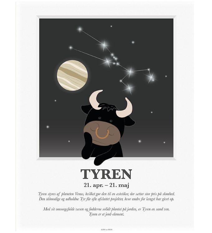 Multifarvet Kids Friis Plakat Stjernetegn Tyren - Kids By Friis Plakater  - 5704653003993