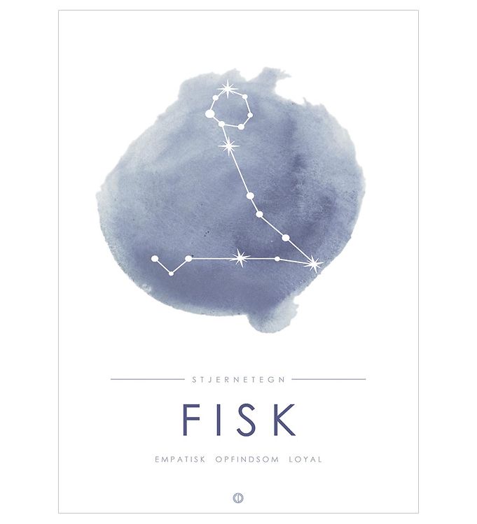 Blå Citatplakat Plakat Stjernebillede Fisk - Citatplakat Plakater  - 5714460370676
