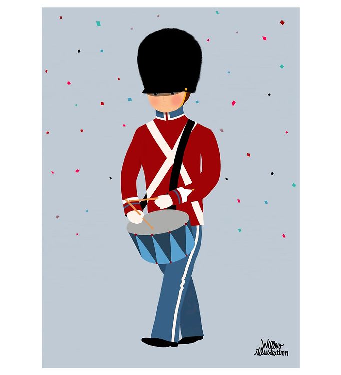Blå/Rød Citatplakat Plakat Little Guard With Drum - Citatplakat Plakater  - 5714460348408