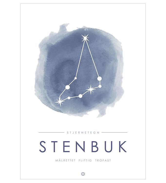 Blå Citatplakat Plakat Stjernebillede Stenbuk - Citatplakat Plakater  - 5714460370430