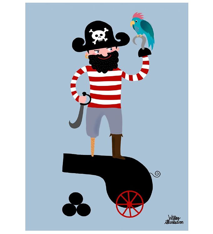 Blå/Rød Citatplakat Plakat Pirate And Parrot - Citatplakat Plakater  - 5714460348804