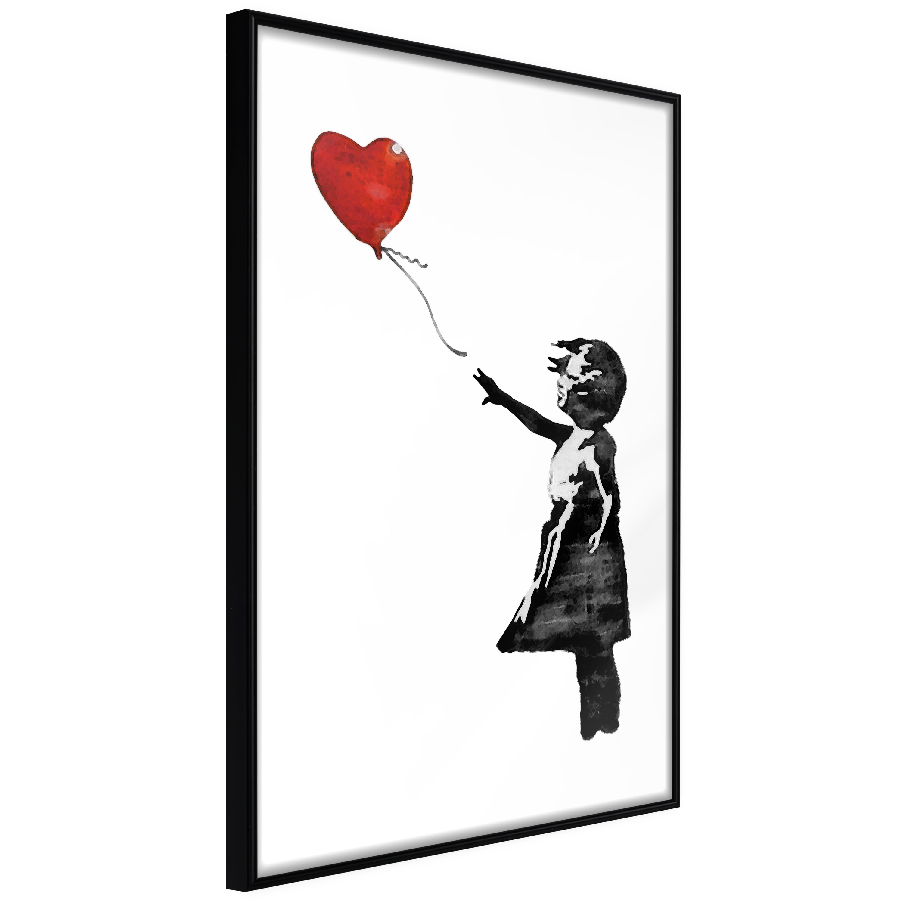 Artgeist Plakat Med Ramme Banksy: Girl With Balloon Guld 30x45 - Artgeist Plakater  - 5904419656511