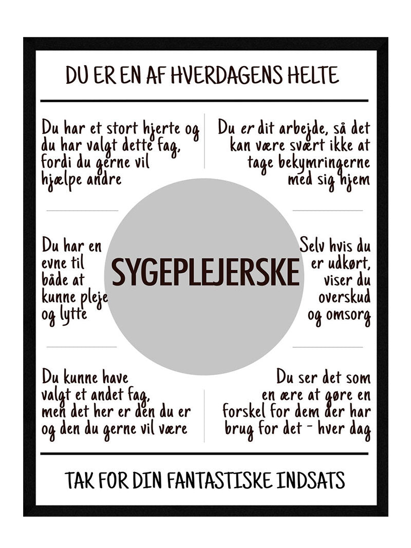 Sygeplejerske Plakat - Postersbyus Plakater
