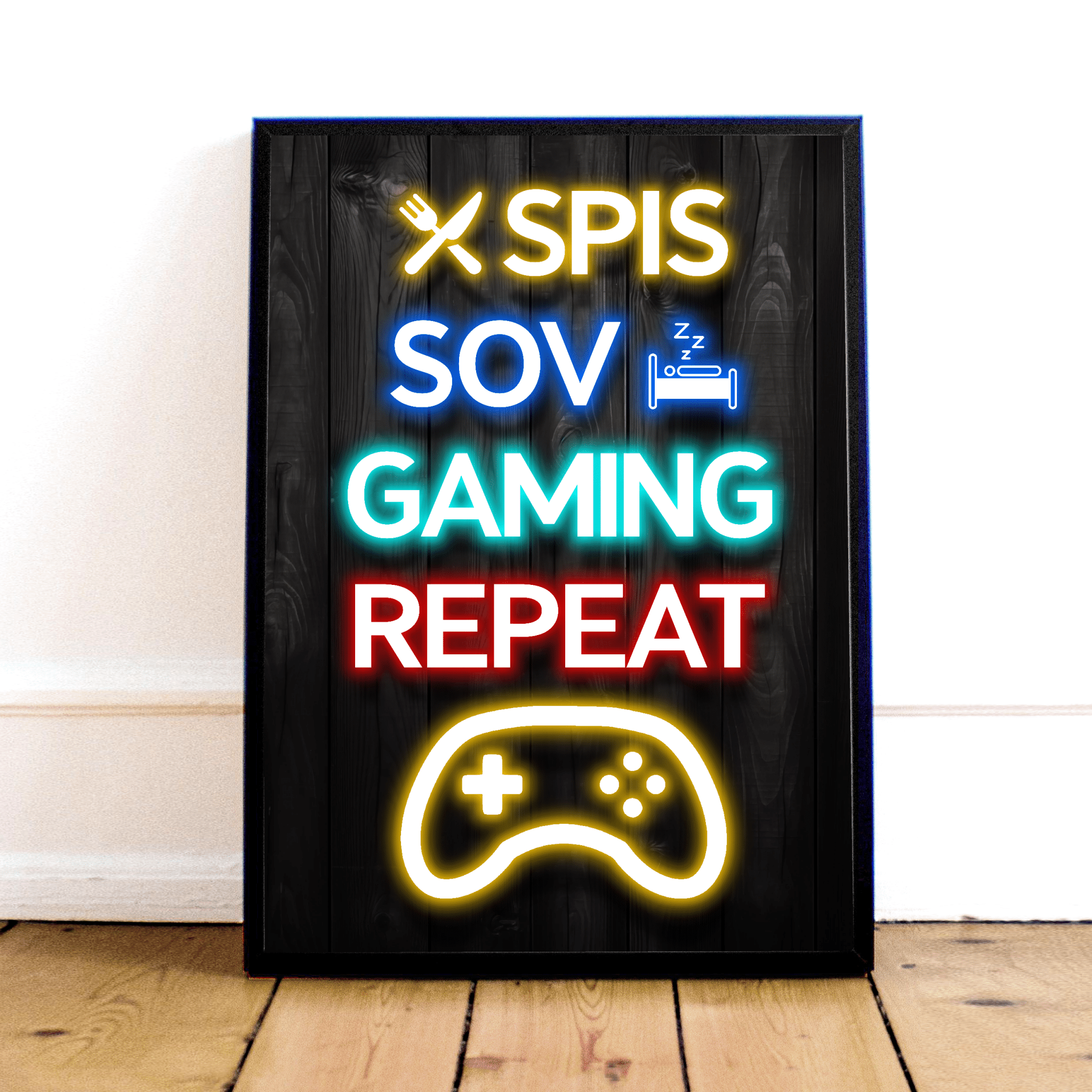 Spis Sov Gaming Repeat Plakat - Geekd Plakater