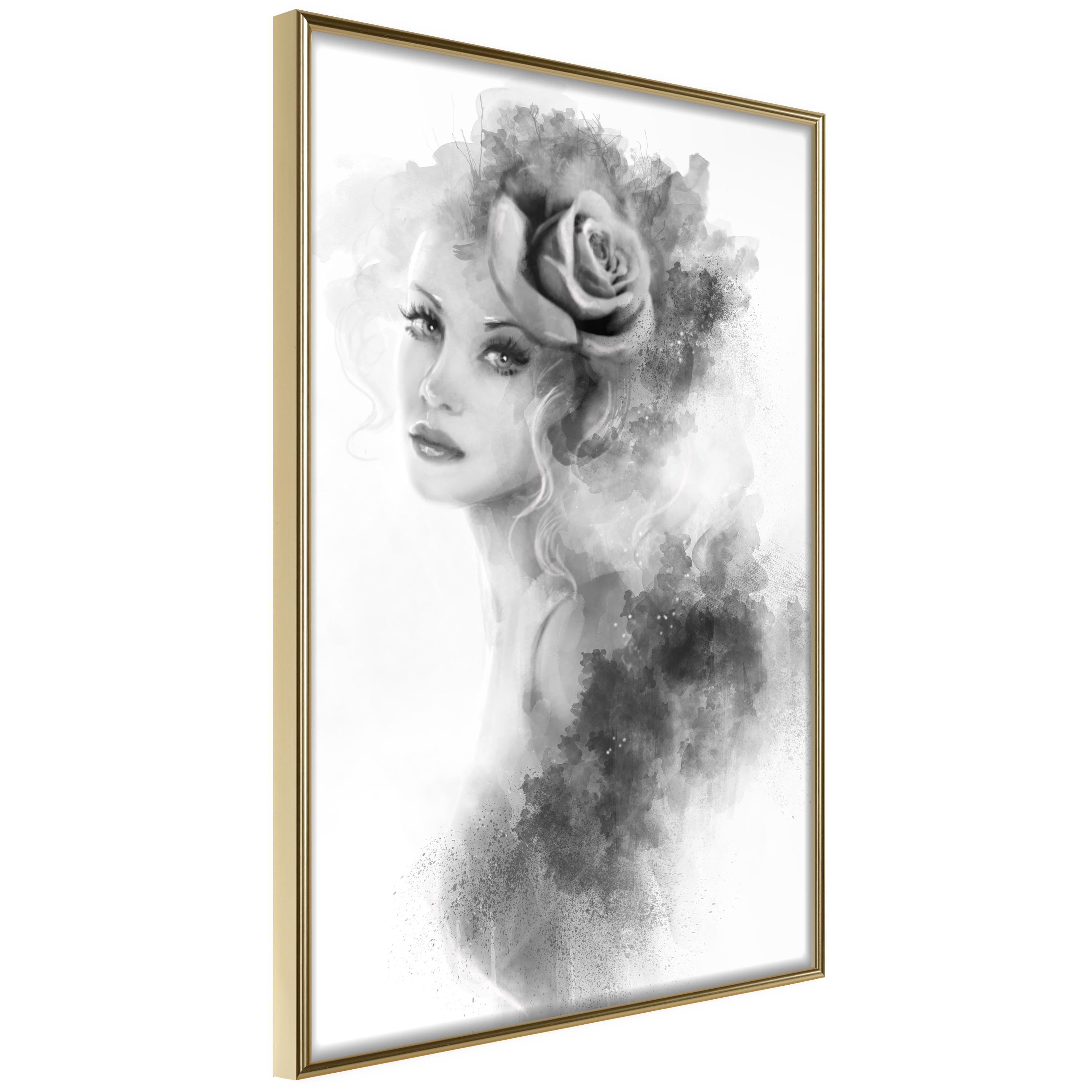 Plakat Watercolor Portrait Guldramme - Boligcenter Plakater  - 5901493697423