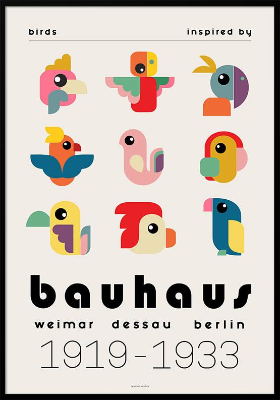 Bauhaus Plakat Birds Inspired Bauhaus - Unikplakat.dk Plakater