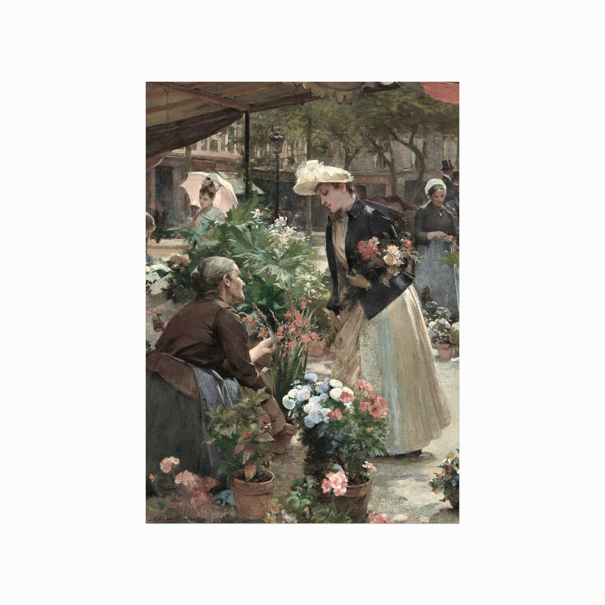 Antik Plakat Flower Market - Designplakater Plakater