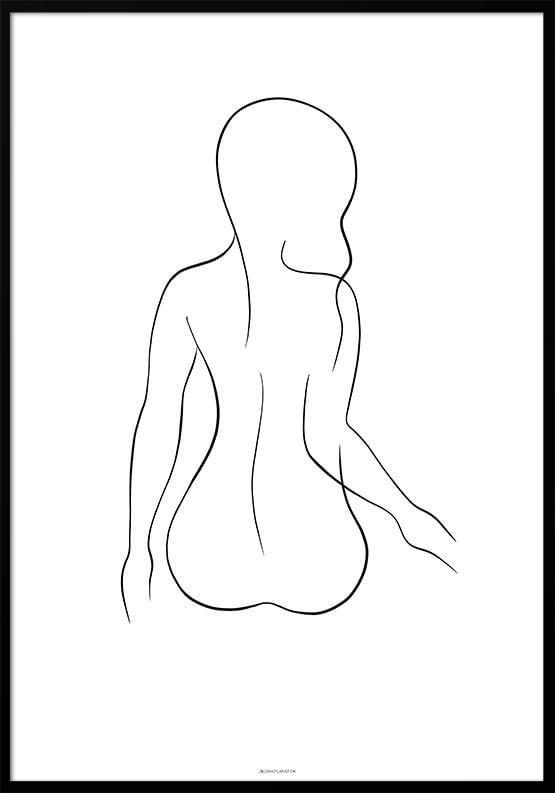 Line Art Woman Plakat - Unikplakat.dk Plakater