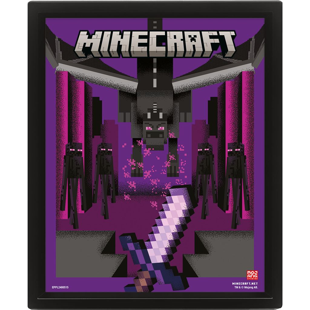 Minecraft Ender Dragon Duel Lenticular Poster - Plakater  - 5063457005399