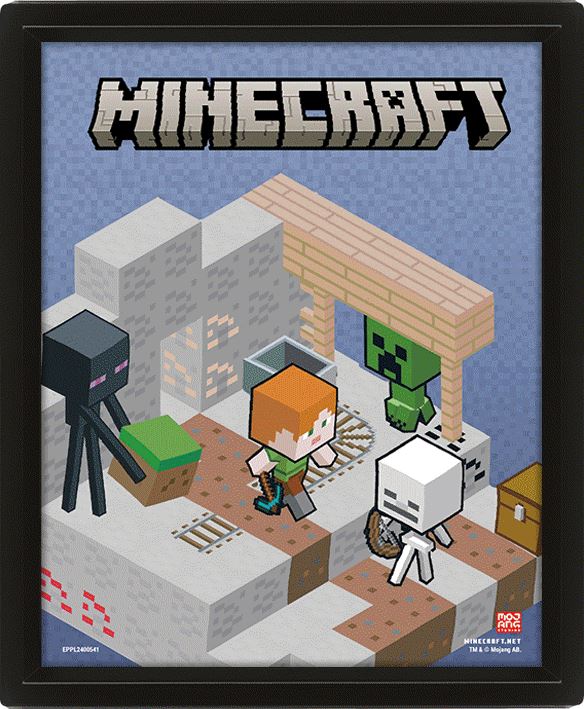 Minecraft Switching Terrain Lenticular Poster Flip - Plakater  - 5063457005870