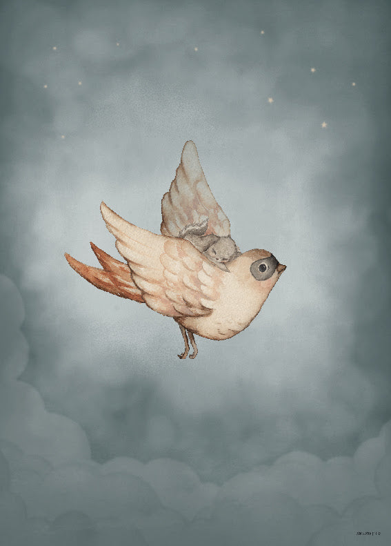 Dear Sparrow Plakat 50x70 Mrs Mighetto - Mrs. Mighetto Plakater  - 4161576370308