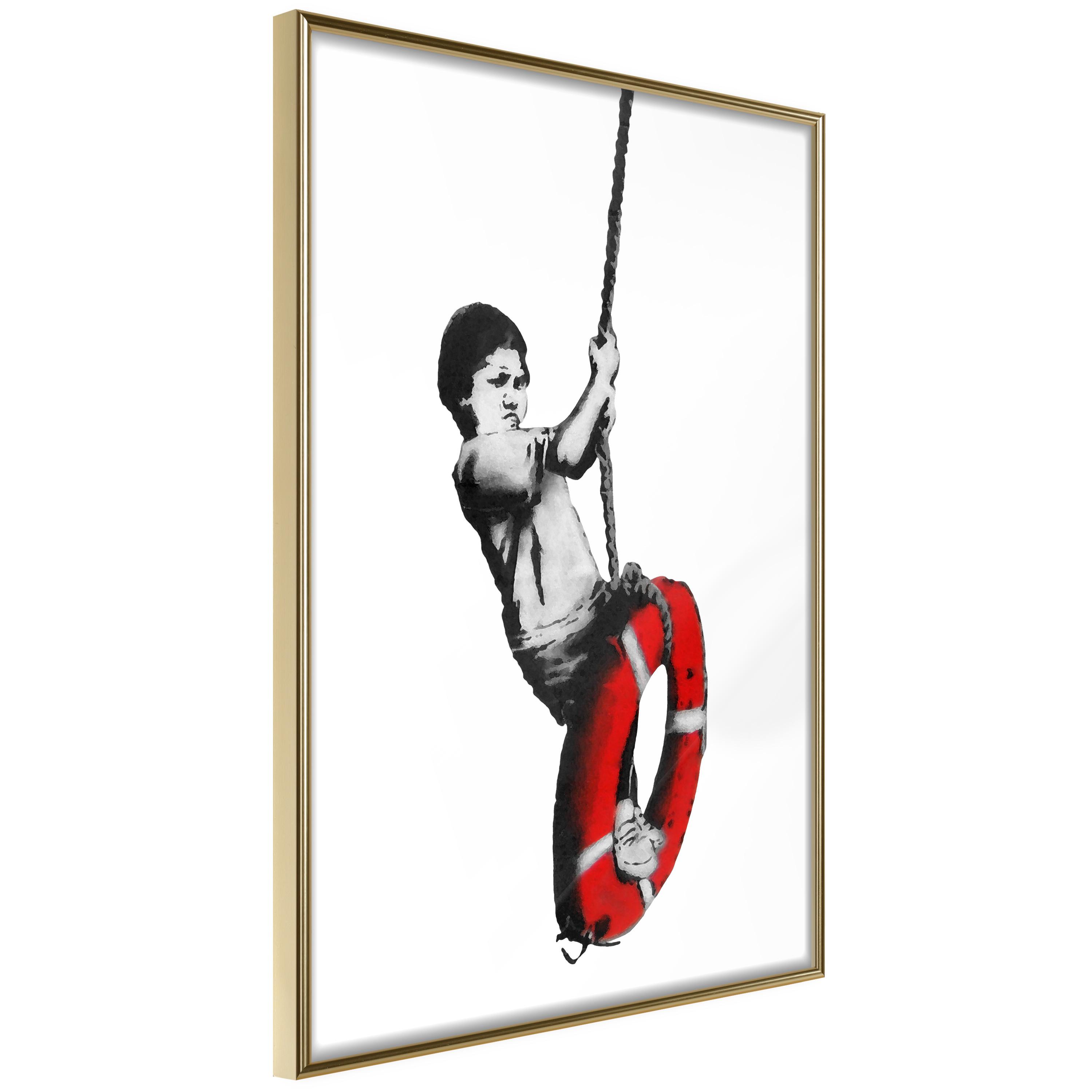 Plakat Banksy: Boy Rope Guldramme - Boligcenter Plakater  - 5904419656634