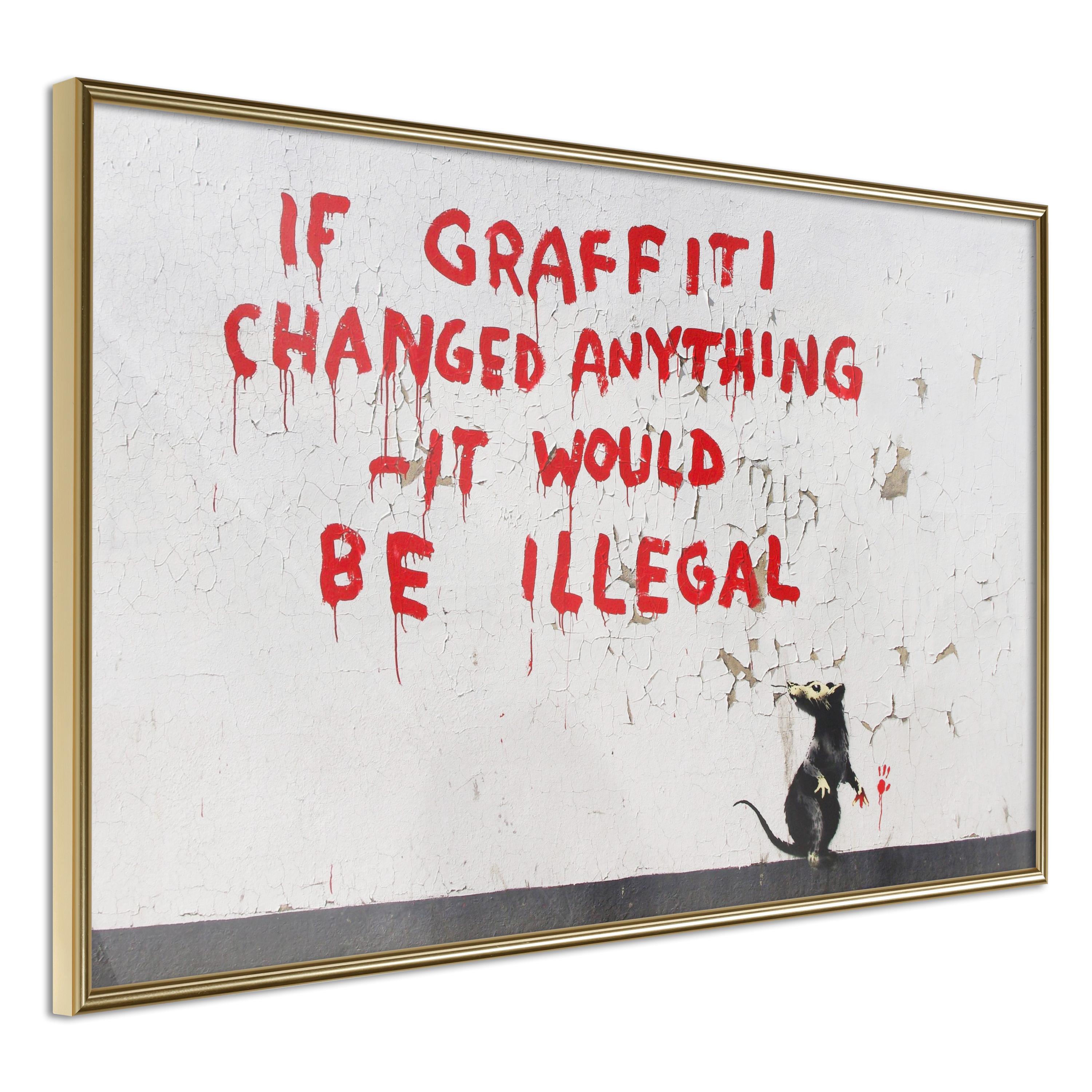 Plakat Quotes Graffiti Guldramme - Boligcenter Plakater  - 5901493668560