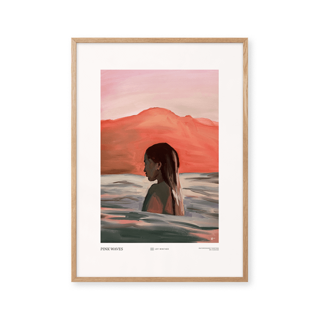 Hvid Pelton Pink Waves 70x100 Plakat - Peléton Plakater