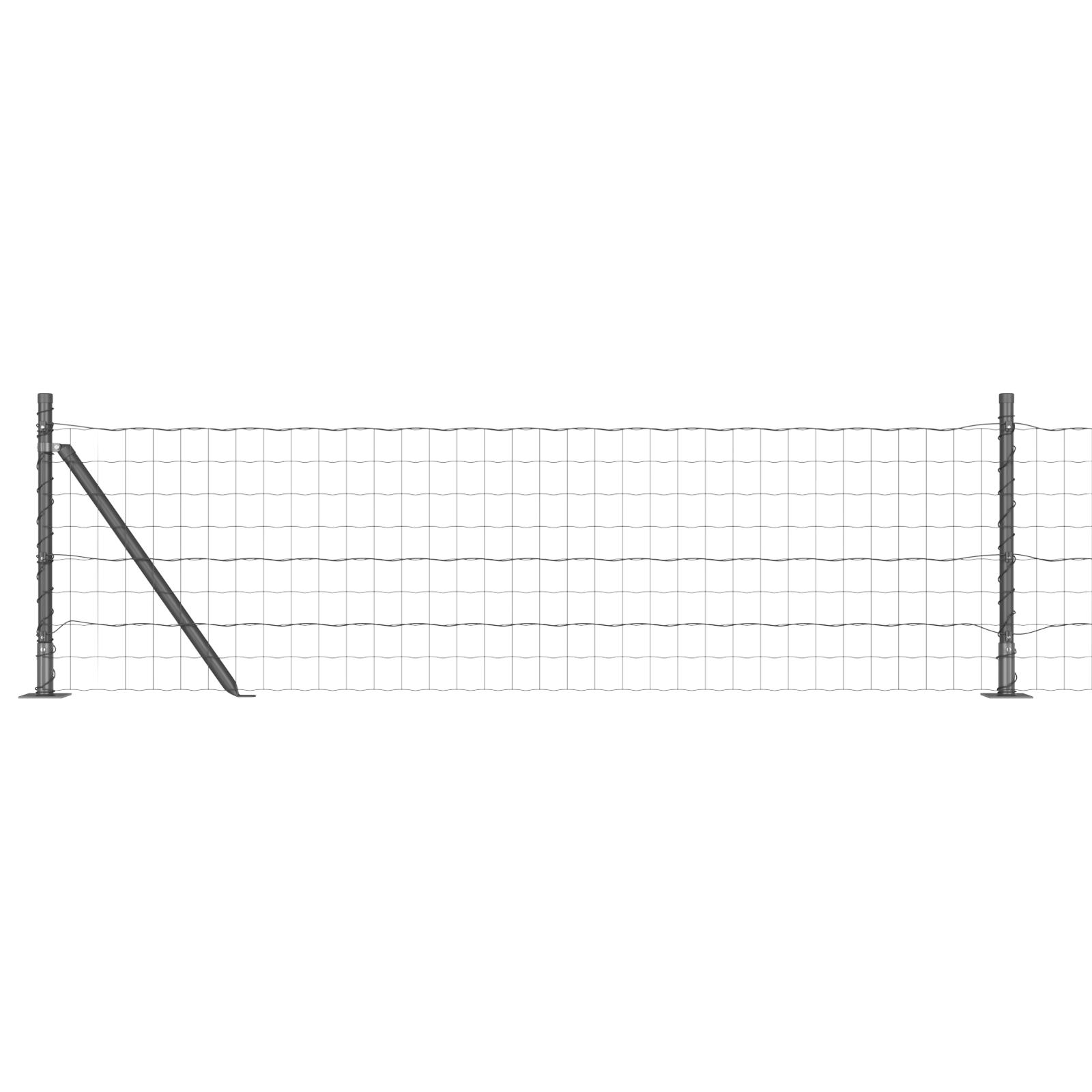 Euro Indhegning Med Flangede Poster 4x50 Galvaniseret Stål - Plakater  - 8721158243331