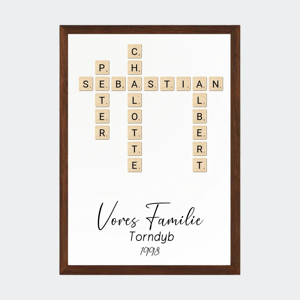 Mørk Eg Scrabble Plakat Mørk - Teeinblue Plakater