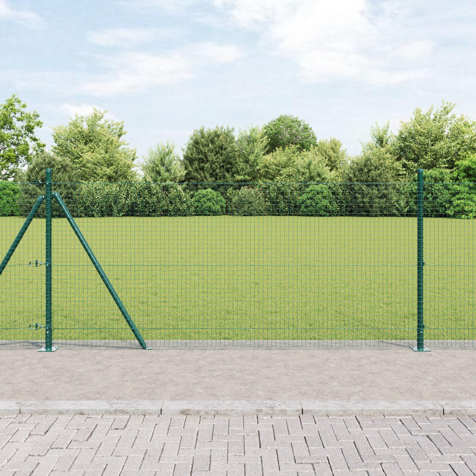 Grøn Svejsestålhegn Med Flanged Poster Stål - Plakater  - 8721158276322